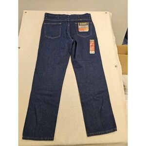 Rustler Classic by Wrangler Mens Regular Fit Straight Leg‎ Jeans Dark Wash 38x32